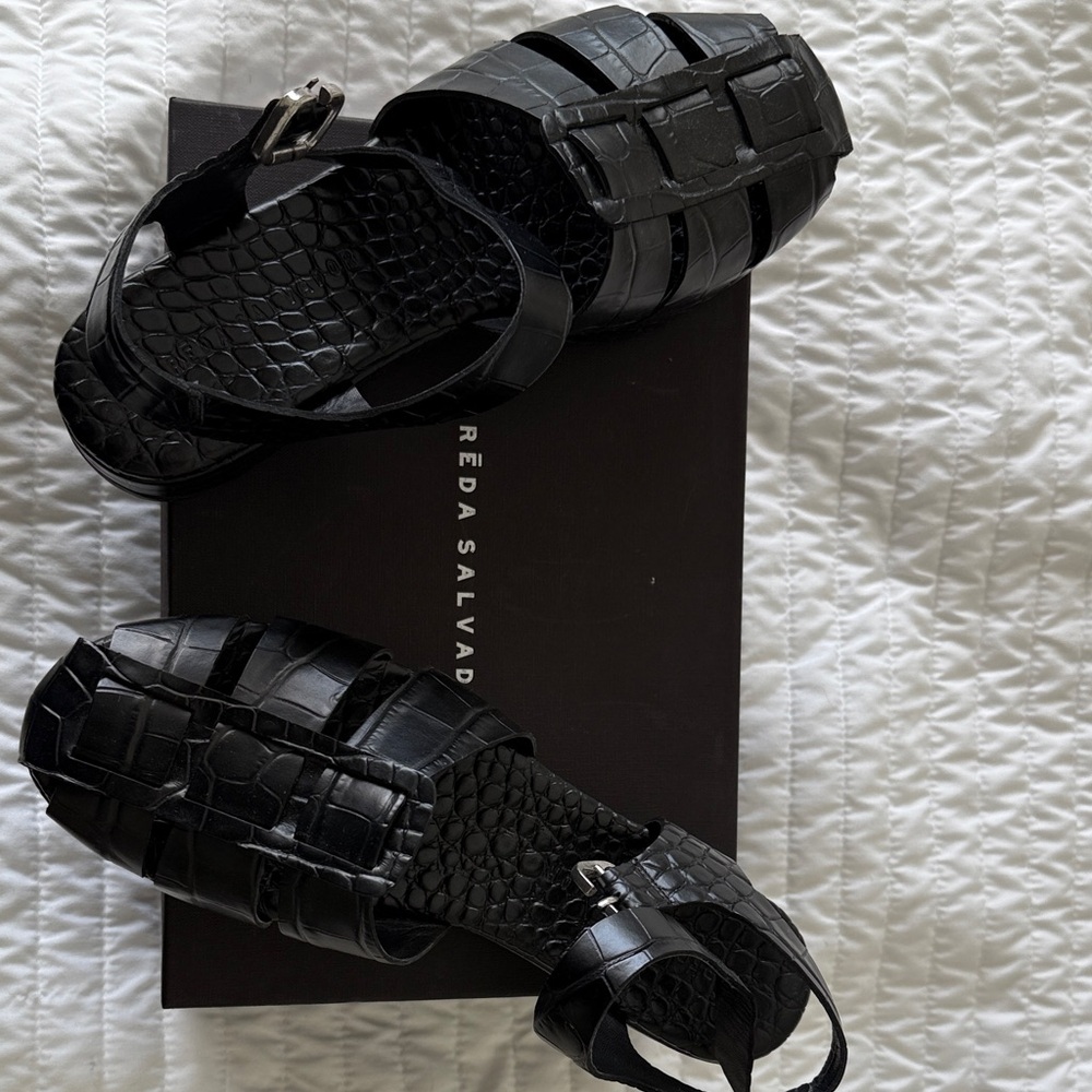 Freda Salvador Black Sandals